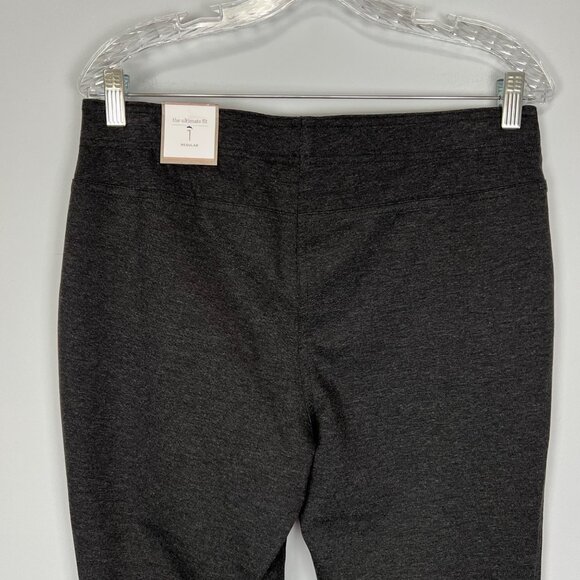 Chicos Womens Ultimate Fit Ponte Flare Leg Pants Gray Heather Pull On size 8 - Picture 6 of 12